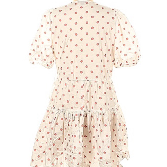 J Crew White and pink polka dot wrap dress - Picture 2 of 3